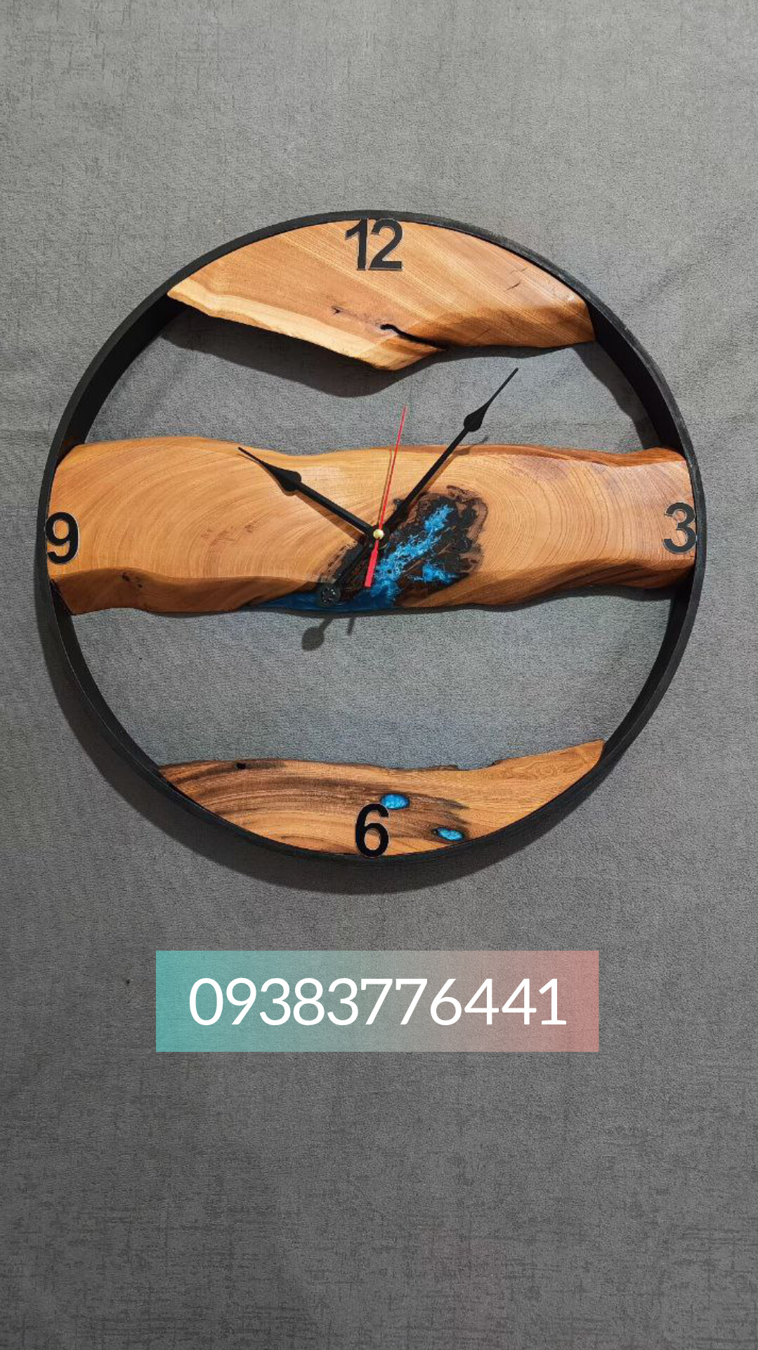 ساعت چوبی روستیک سایز 50 با چوب راش