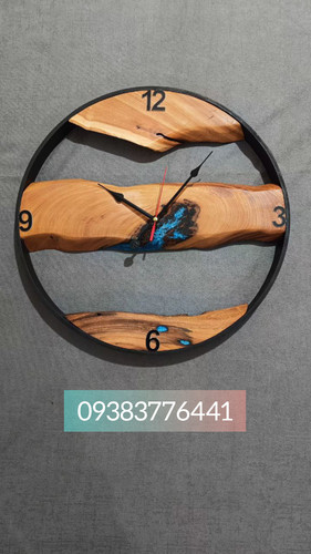 ساعت چوبی روستیک سایز 50 با چوب راش